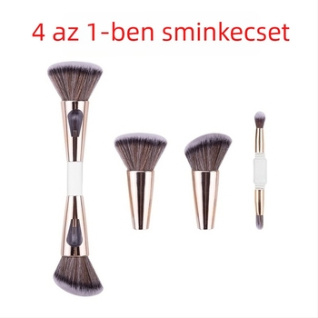 4 az 1-ben sminkecset – többfunkciós szépségápolási eszköz korrektorhoz, pirosítóhoz és szemhéjpúderhez, hordozható, műanyag fogantyú, szintetikus sörtékkel