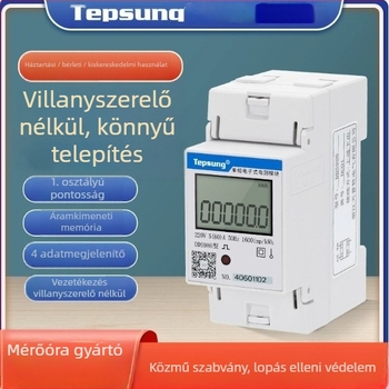 Temple Wins Egyfázisú Elektromérő 2P, Transzformátorral, Sínre Szerelhető, Digitális Kijelző, 220V