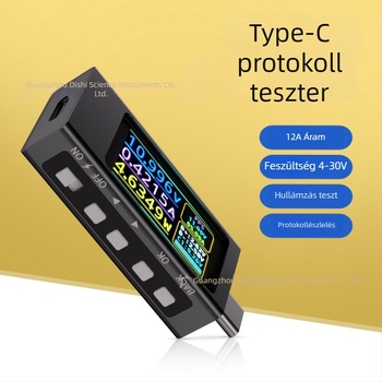 Type-C protokoll detektor, adatvonal áram- és feszültségmérő, gyors töltési protokoll teszt, teljesítménymérő