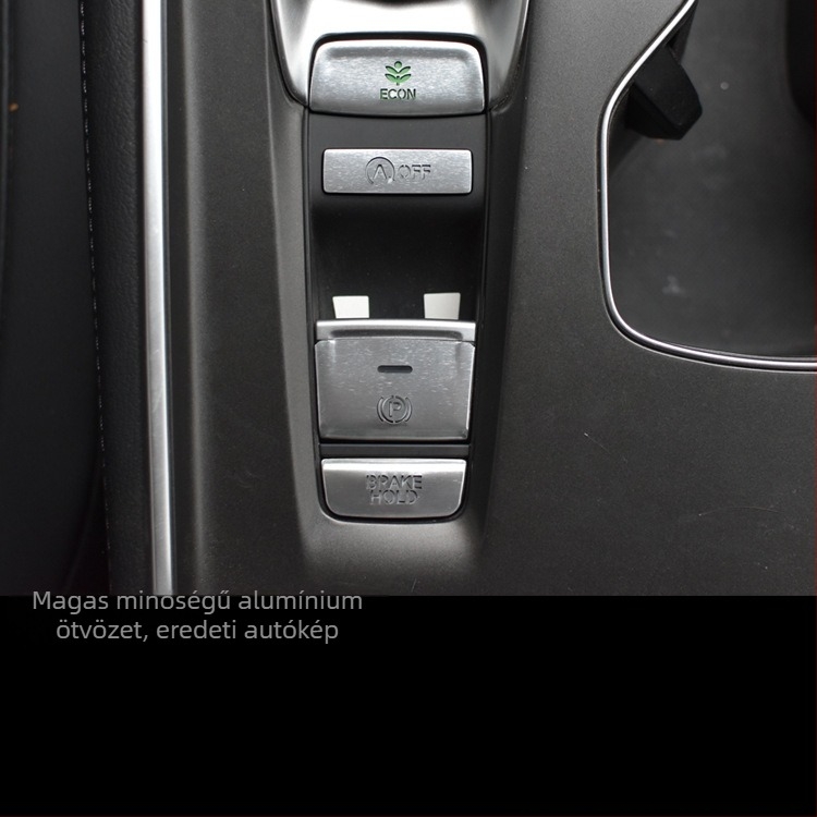 Honda 10. gen Accord elektromos kézifék gombjára illeszkedő dekoratív matrica – aluminium ötvözet, átlátszó sequins, logó nélküli
