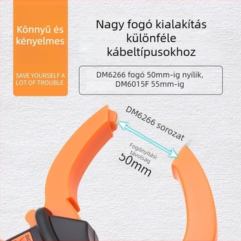 Digitális csuklós árammérő DM6266, 1000 A áramkör, 1999 számjegy kijelző, VC6266