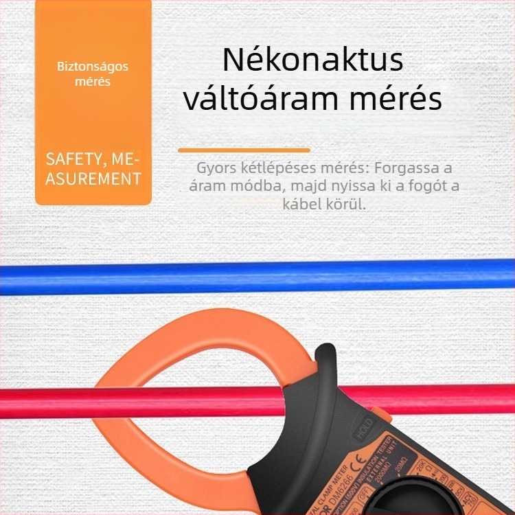 Digitális csuklós árammérő DM6266, 1000 A áramkör, 1999 számjegy kijelző, VC6266