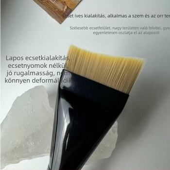 Ívelt félhold formájú alapozó ecset, ultra vékony, lapos fej, nem hagy nyomokat, nem szívja fel a púdert