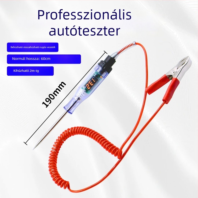 Autóipari feszültség-tesztelő toll digitális kijelzővel, széles tartomány 3–120V