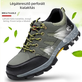 Szigetelt munkavédelmi cipő acél orral, lélegző mikroszálas bőr + háló, alacsony felső rész, ütés és perforáció elleni védelem, 6 kV-os szigetelés