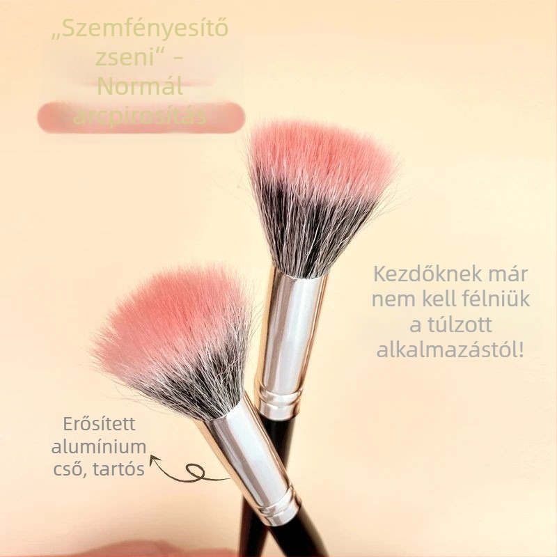 Pointillism sminkecset – a blushhez, laza púderhez, szemhéjpúderhez és fixáláshoz; fa nyél, gyapjúszálak; Yanzhuoyan