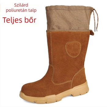 Férfi biztonsági bakancs acélorrúval, magas felső, ütés- és átszúrásálló, PU talp