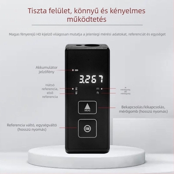 Beltéri lézeres távolságmérő, nagy pontosságú infravörös távolságmérés, digitális vonalzó