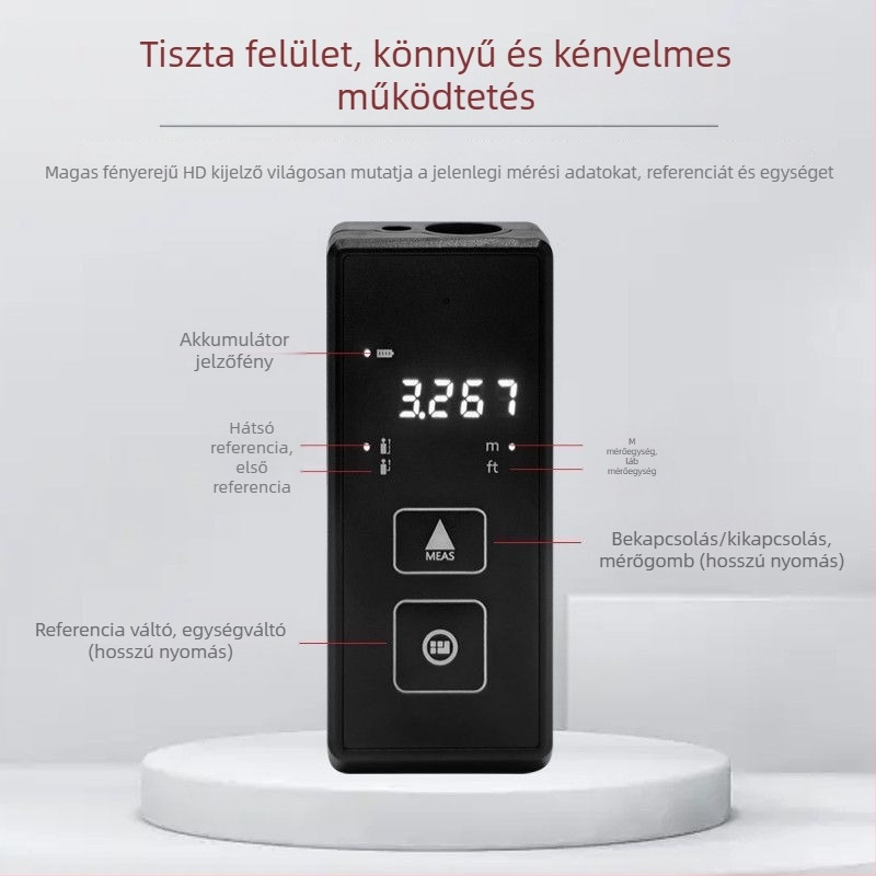 Beltéri lézeres távolságmérő, nagy pontosságú infravörös távolságmérés, digitális vonalzó
