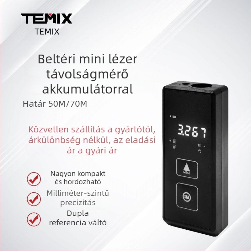 Beltéri lézeres távolságmérő, nagy pontosságú infravörös távolságmérés, digitális vonalzó