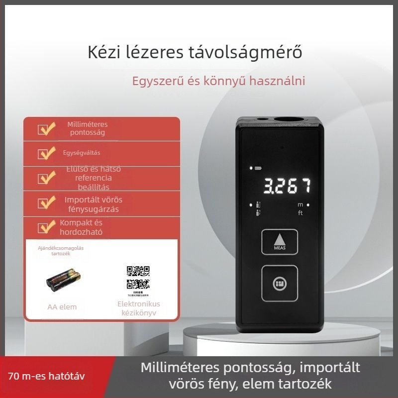 Beltéri lézeres távolságmérő, nagy pontosságú infravörös távolságmérés, digitális vonalzó