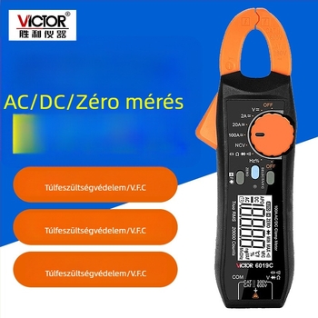 VC6019C fogó ampermérő AC/DC, túlterhelésvédelmi, True RMS, multiméter