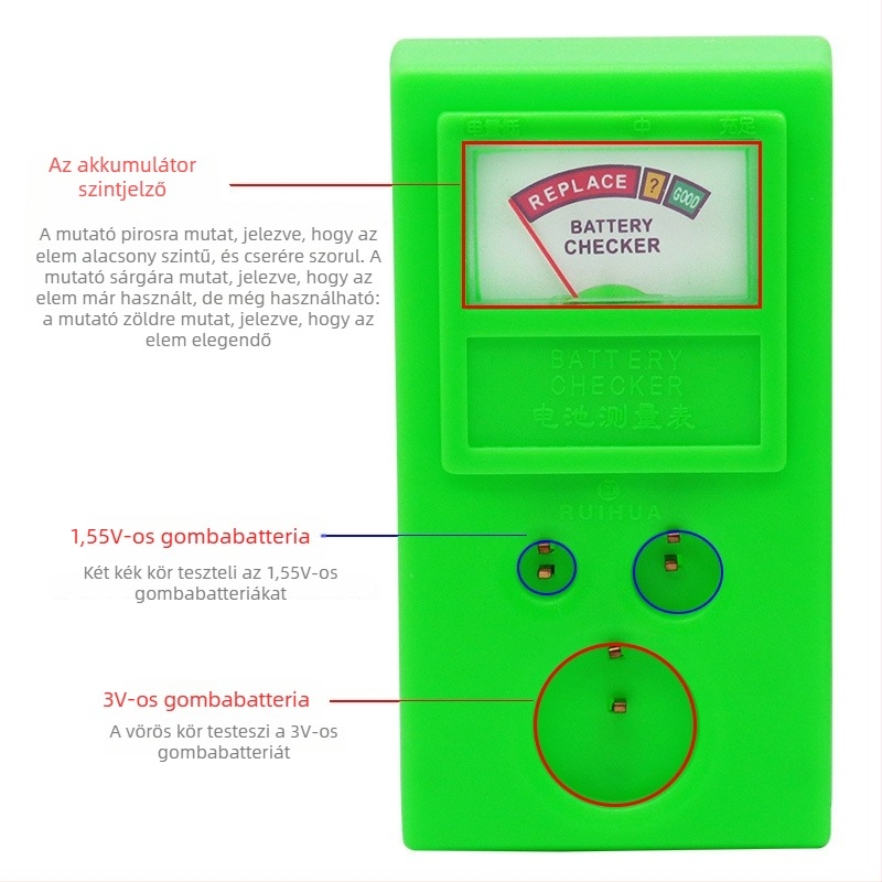 Record Work Óraakku Teszter – Akkumulátor Mérő Eszköz, Gomb Akkumulátor Teszt
