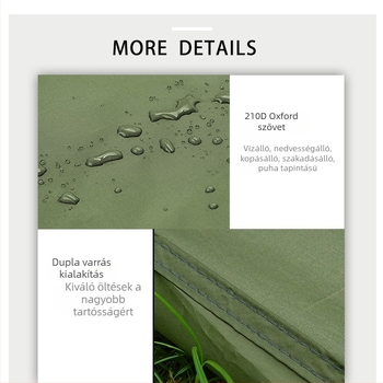 Oxford cloth kültéri kemping nedvességálló matrac, 3D mintázat, extra vastag, csúszásmentes padlómat, 210 x 120 cm, 4–6 személy részére