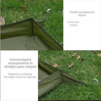 Oxford cloth kültéri kemping nedvességálló matrac, 3D mintázat, extra vastag, csúszásmentes padlómat, 210 x 120 cm, 4–6 személy részére