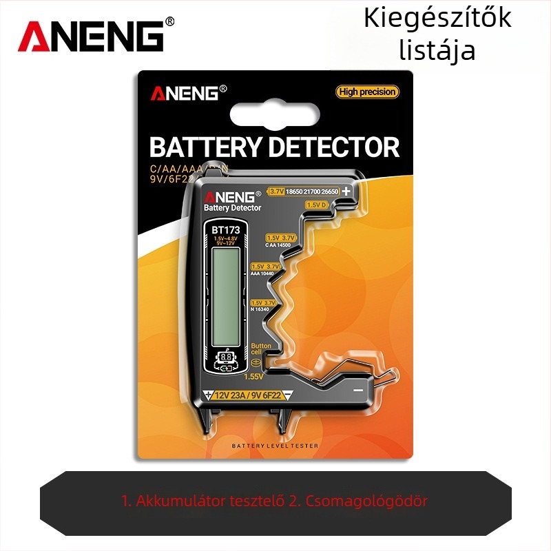Aneng akkumulátor teszter - nagy pontosságú, hátralévő töltés kijelző, akkumulátor feszültség mérése (nagy pontosságú; hátralévő töltés kijelző; akkumulátor feszültség mérése)