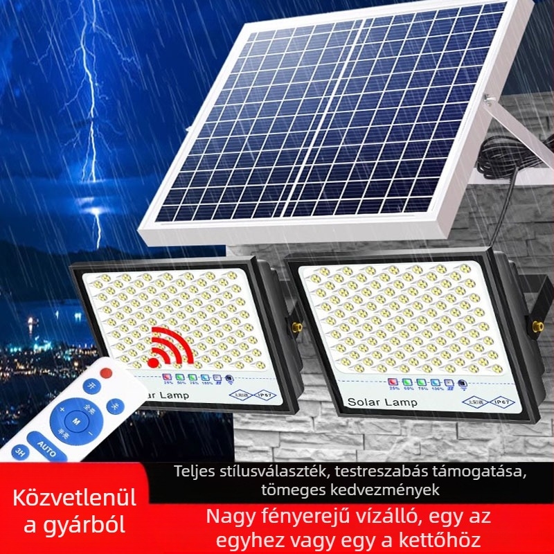 Jdsl napelemes kültéri reflektor csillagos ég effektussal, tájfal és kert világítása