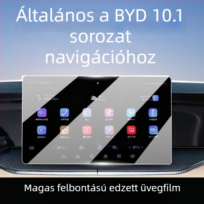 BYD Song Pro DMI navigációs képernyő védőüveg — Protector Pioneer; edzett üveg; BYD-kompatibilis; navigációs kijelzőhöz; hőmérséklet- és karcállóság