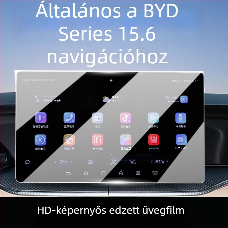 BYD Song Pro DMI navigációs képernyő védőüveg — Protector Pioneer; edzett üveg; BYD-kompatibilis; navigációs kijelzőhöz; hőmérséklet- és karcállóság
