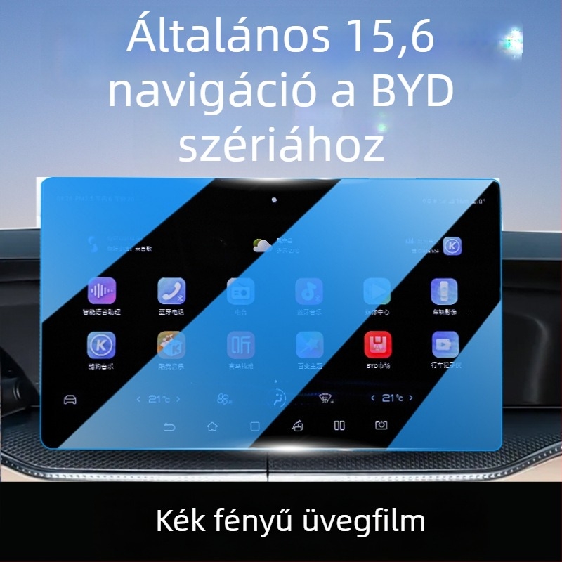 BYD Song Pro DMI navigációs képernyő védőüveg — Protector Pioneer; edzett üveg; BYD-kompatibilis; navigációs kijelzőhöz; hőmérséklet- és karcállóság