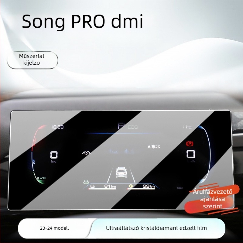 BYD Song Pro DMI navigációs képernyő védőüveg — Protector Pioneer; edzett üveg; BYD-kompatibilis; navigációs kijelzőhöz; hőmérséklet- és karcállóság