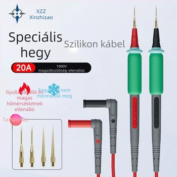  Toll-stílusú multiméter mérővezeték – extrafin hegy, digitális mutató, feszültség és áram mérése, 20A