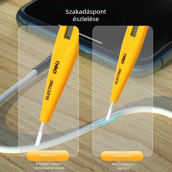 Deli feszültség-tesztelő toll digitális kijelzővel, 12-250V, DL8003