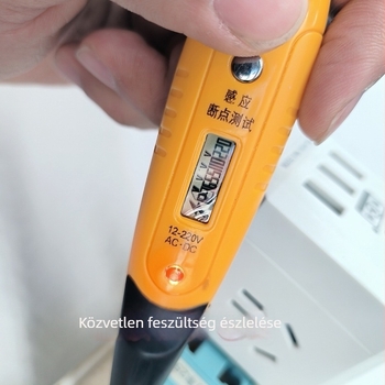 Digitális kijelzős feszültségmérő toll, 12V-220V tartomány, élő és semleges detektálás, könnyen hordozható