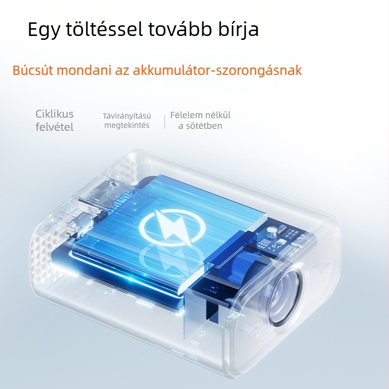 Otthoni vezeték nélküli felügyeleti kamera Wi‑Fi-vel, távoli megtekintés mobilon, beltéri használatra, nem igényel tápegységet, HD felbontás, többféle helyzethez alkalmas