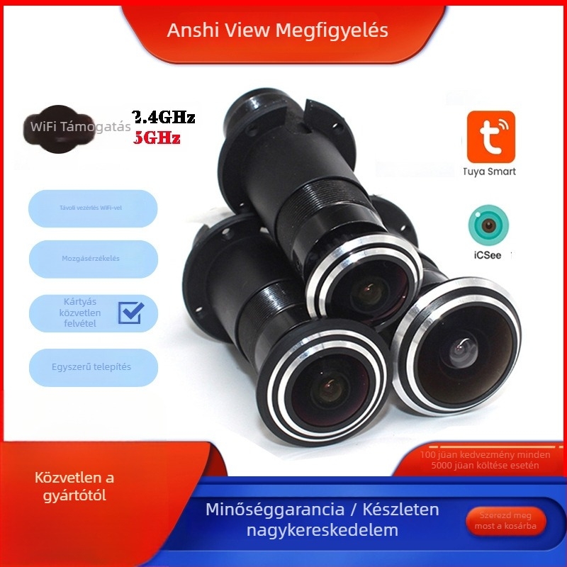 Beltéri IP kamera kétirányú hanggal, 3MP/2K felbontás, széles látómező 2.1/1.66/1.78 mm, DC5V tápegység, 0–60°C