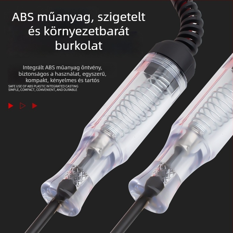 Autó DC feszültségmérő toll spirálvezetékével, 6-24V tartomány autóelektronikai áramkörök karbantartásához