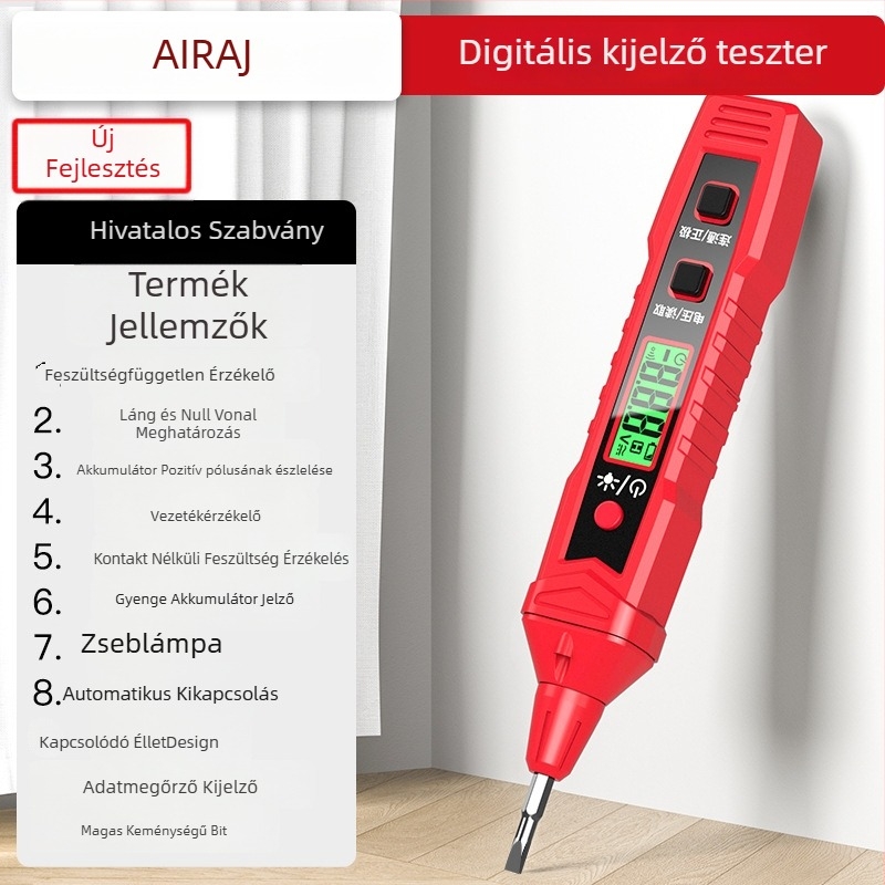 Arrizo többfunkciós elektromos toll teszter a kapcsolatok felderítésére és a fázis/semleges vezetők azonosítására – professzionális felhasználás