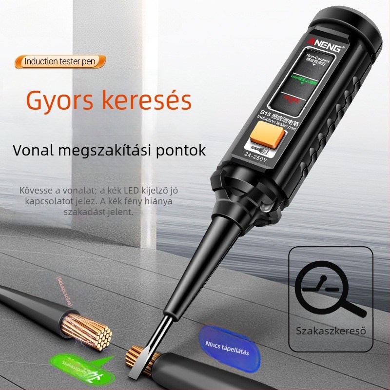 Aneng elektromos teszt toll - érzékelő nagy fényerővel, élő/semleges azonosítás, folytonossági vizsgálat