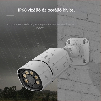 Kábeles POE kamera, 8MP 4K, kettős fényforrású színes éjjellátás, 3,6 mm objektív, IR tartomány 0–20 m