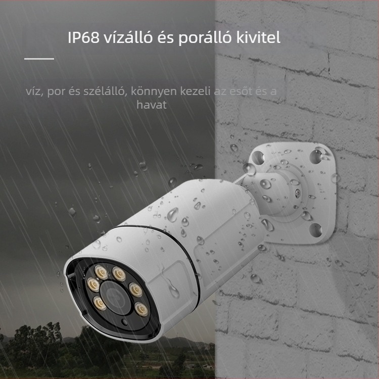 Kábeles POE kamera, 8MP 4K, kettős fényforrású színes éjjellátás, 3,6 mm objektív, IR tartomány 0–20 m