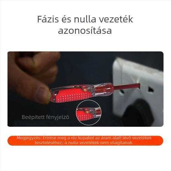 Feszültségteszt toll és csavarhúzó, 100–500 V, háromszínű, kettős használatú kézi eszköz