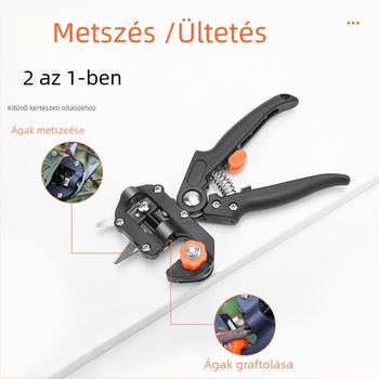 Gyümölcsfa oltó- és metsző eszköz - magas széntartalmú acél, 0.48 kg, 14 mm vágási átmérő, TPR markolat