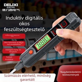 Szenzoros, intelligens, többfunkciós feszültség-teszt toll digitális kijelzővel és megvilágítással, 12-300V