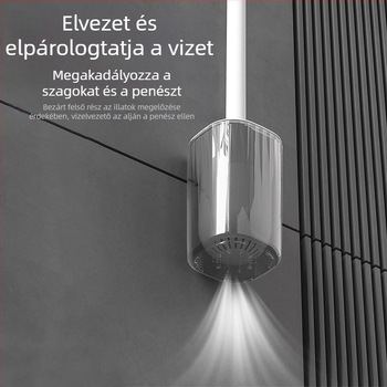 Hosszú fogantyújú WC-kefe készlet, falra szerelhető, műanyag, Yang Gen