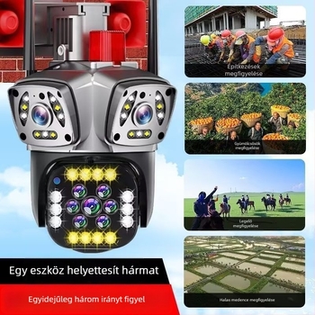 Napelemes kültéri megfigyelő kamera, 360°-os lefedettséggel, holt-zónák nélkül, ultraéles, vízálló