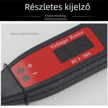 Autókarbantartásra szánt feszültségmérő toll digitális kijelzővel, többfunkciós áramkörteszter, 3-36V tartomány