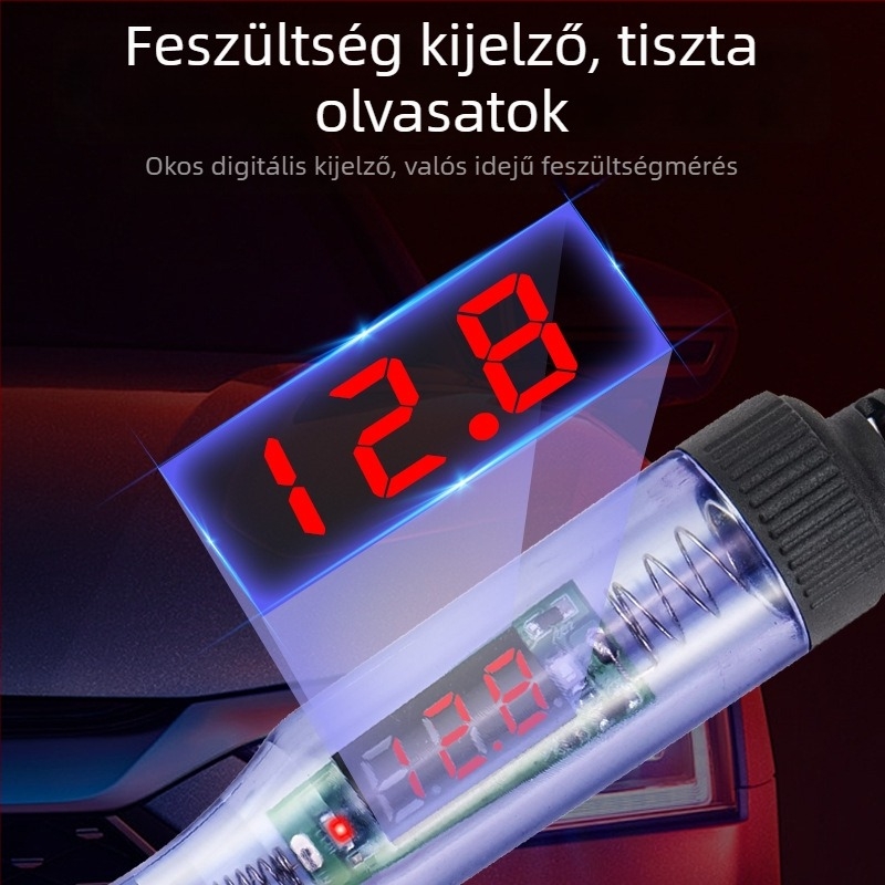 Autó LED-teszt toll digitális kijelzővel — 5V/12V/24V/80V/120V áramkör és biztosíték teszt