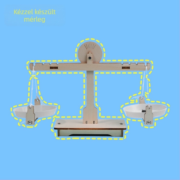 Fa DIY mérleg szett STEM játék gyerekeknek 3–6 éveseknek, tudományos kísérlet
