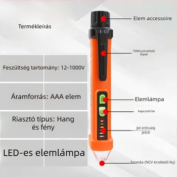 PM8908C érintésmentes feszültségvizsgáló vezeték szakadásának észlelésével, otthoni használatra