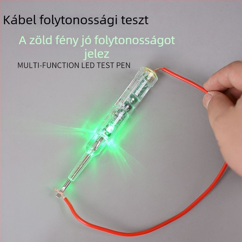 Feszültségteszter toll riasztó hanggal és LED kijelzővel, nagy pontosságú (Háztartási használatra, kontinuitási teszt)