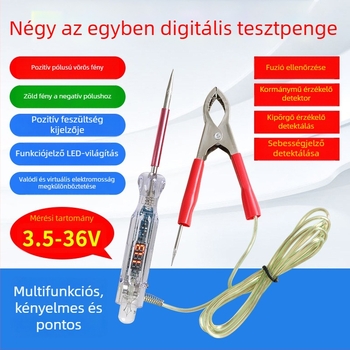 Autóvillamossági teszt toll LED-es kijelzővel, többsfunkciós sebességjel és főtengely indukció detektálás, 3-48V tartomány