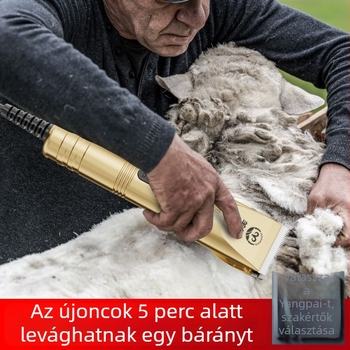 Sheep Brand Elektromos gyapjú olló – nagy teljesítményű, juhokra, kutyákra, macskákra és hosszú szőrű nyulak számára, 110–220V hálózati tápegység