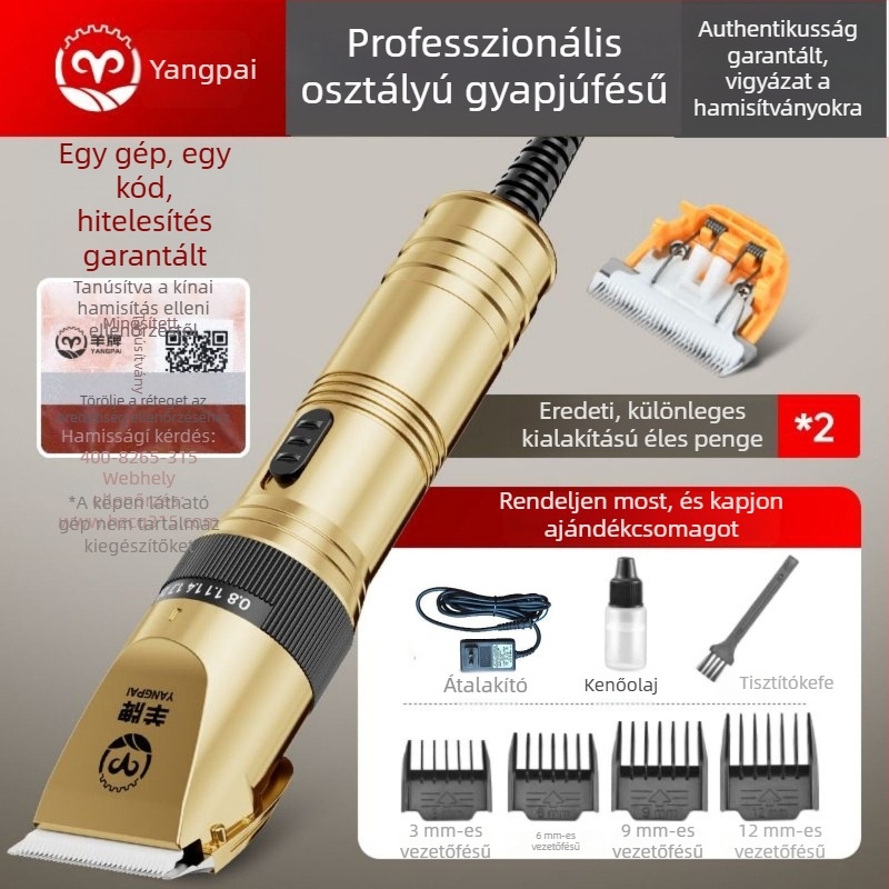 Sheep Brand Elektromos gyapjú olló – nagy teljesítményű, juhokra, kutyákra, macskákra és hosszú szőrű nyulak számára, 110–220V hálózati tápegység