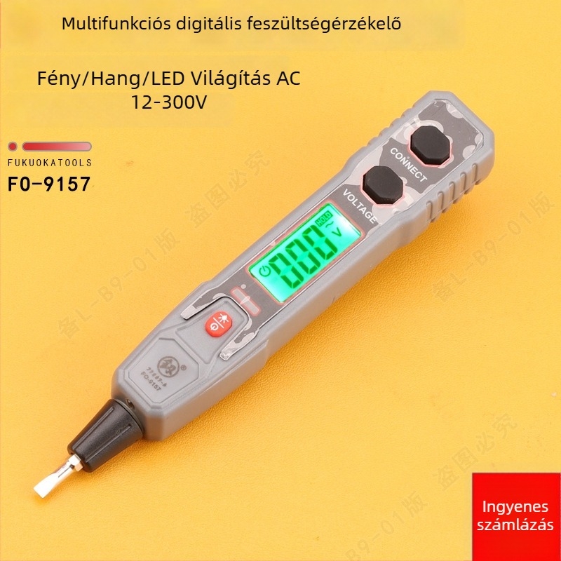 Peon Fo-9157 Többcélú elektromos tesztelő toll digitális kijelzővel, kontinuitás vizsgálat és csavarhúzó – otthoni használatra
