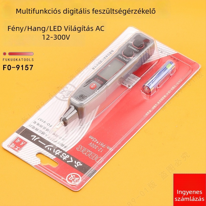 Peon Fo-9157 Többcélú elektromos tesztelő toll digitális kijelzővel, kontinuitás vizsgálat és csavarhúzó – otthoni használatra